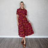 Plum Midi Shirt Dress