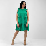Ruffle Shoulder Tiered Dress