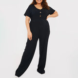 Black Ribbed Jumpsuit