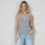 Floral Print V-Neck Sleeveless Top