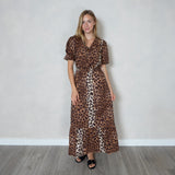 Animal Print V-Neck Maxi Dress
