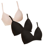 3 PACK Non Wired Full Cup T-Shirt Bra in Black and Nude