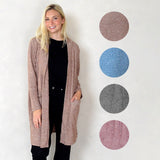 WOMENS LONGLINE SUPER SOFT KNITTED CARDIGAN IN 4 COLOURS