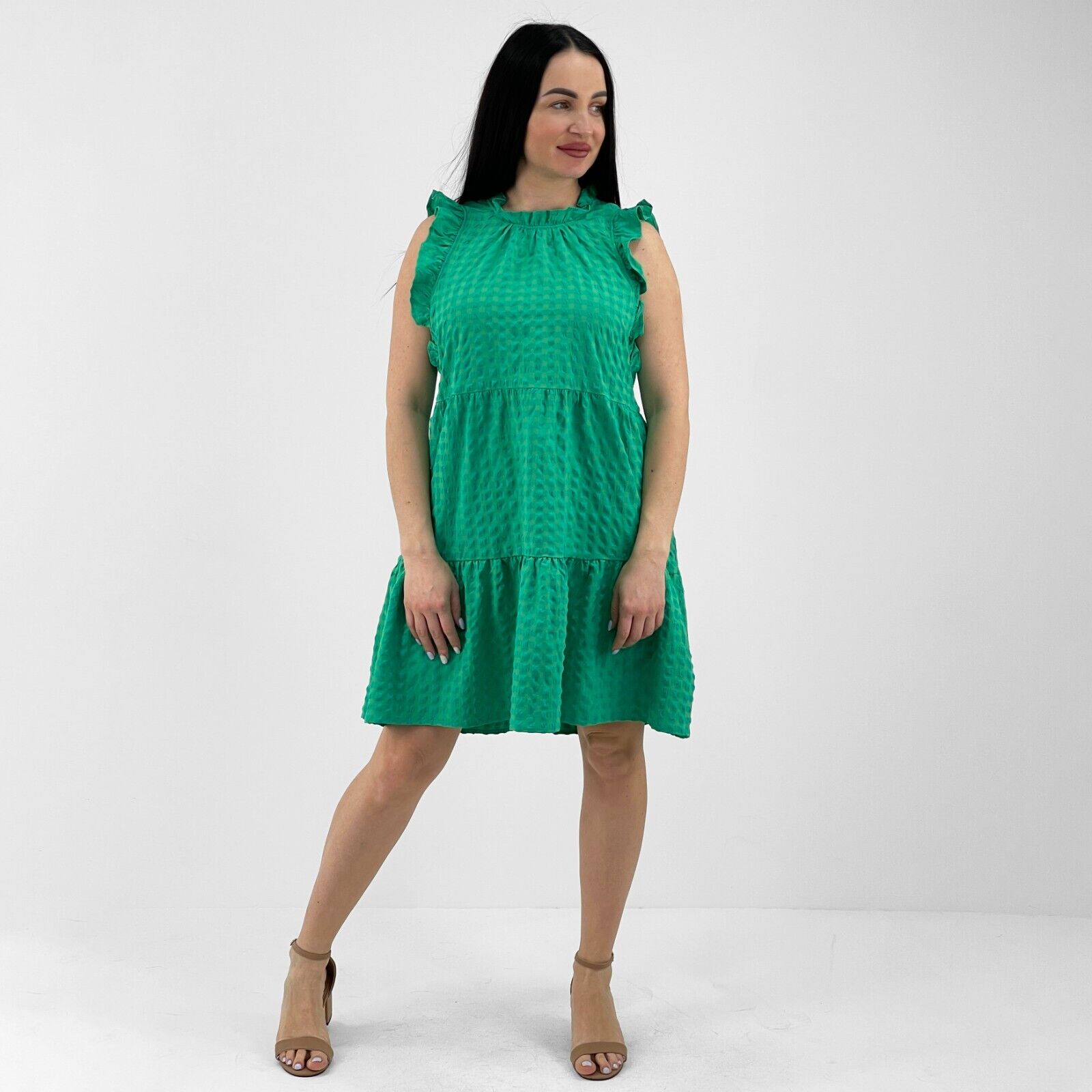 Ruffle Shoulder Tiered Dress Fashionably Ruffle Shoulder Tiered Dress Fashionably