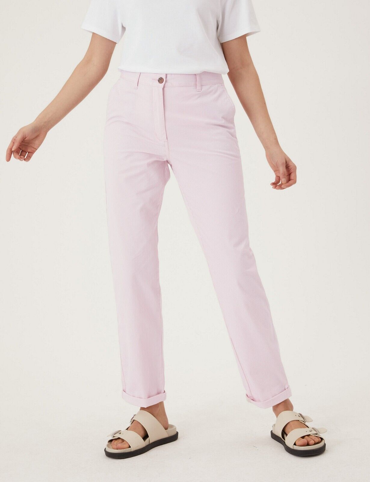 Dusky Pink - Ankle Grazer Chino Trousers